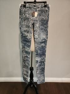 NWT Kelly Wearstler Women's X-Small  Pants Grey White Abstract Print Casual gym